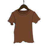 Brown Rib Heart Top - Baby-Toddler-Big Kids