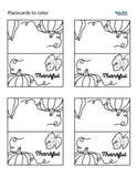 Thankful Place Cards Coloring Sheet - Free Printable