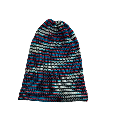 Small Beanie - Red, Blue, White Stripes