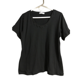 Scoop Neck Tshirt - Black Organic Cotton - Women’s Clothing