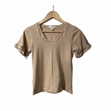 Scoop Neck Tshirt - Brown Organic Cotton - Women’s Clothing