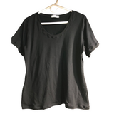 Scoop Neck Tshirt - Black Organic Cotton - Women’s Clothing