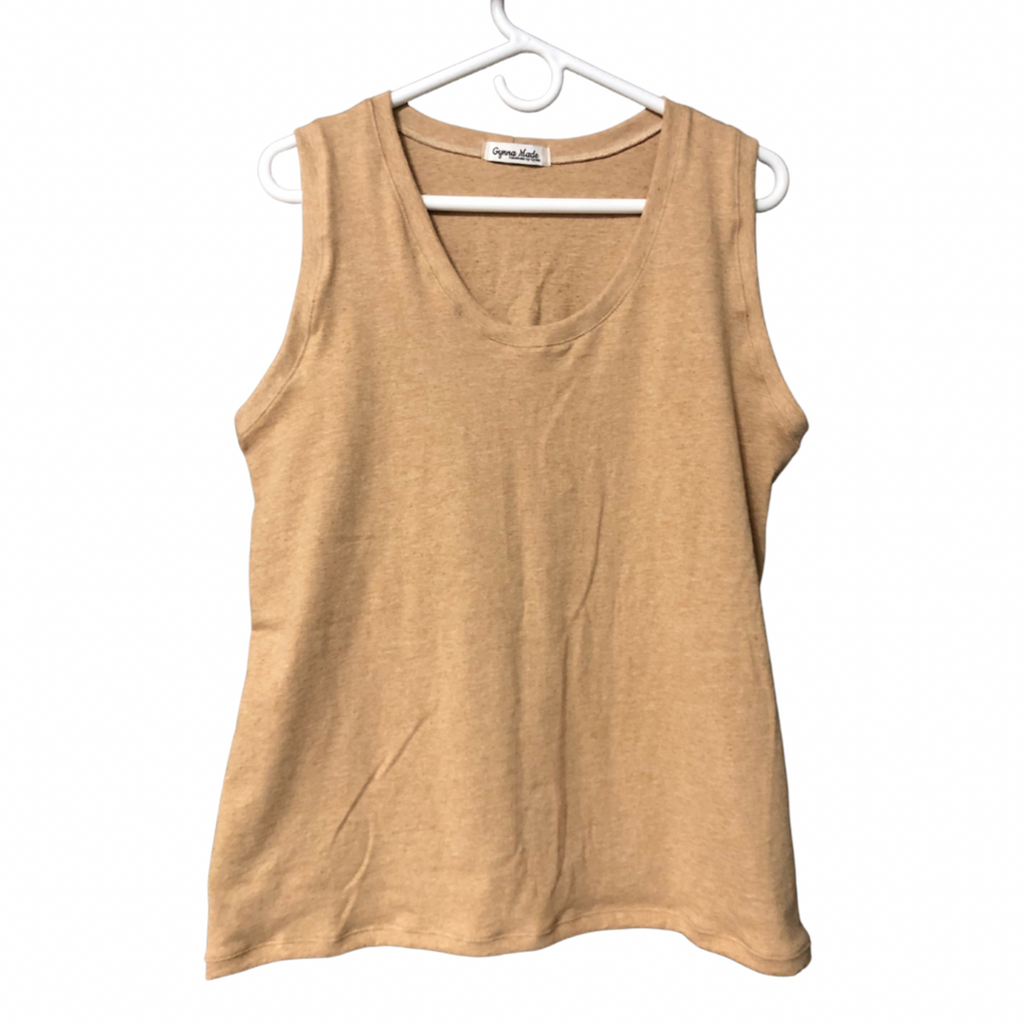 Scoop Neck Tank Top - Brown Organic Cotton - Women's Clothing